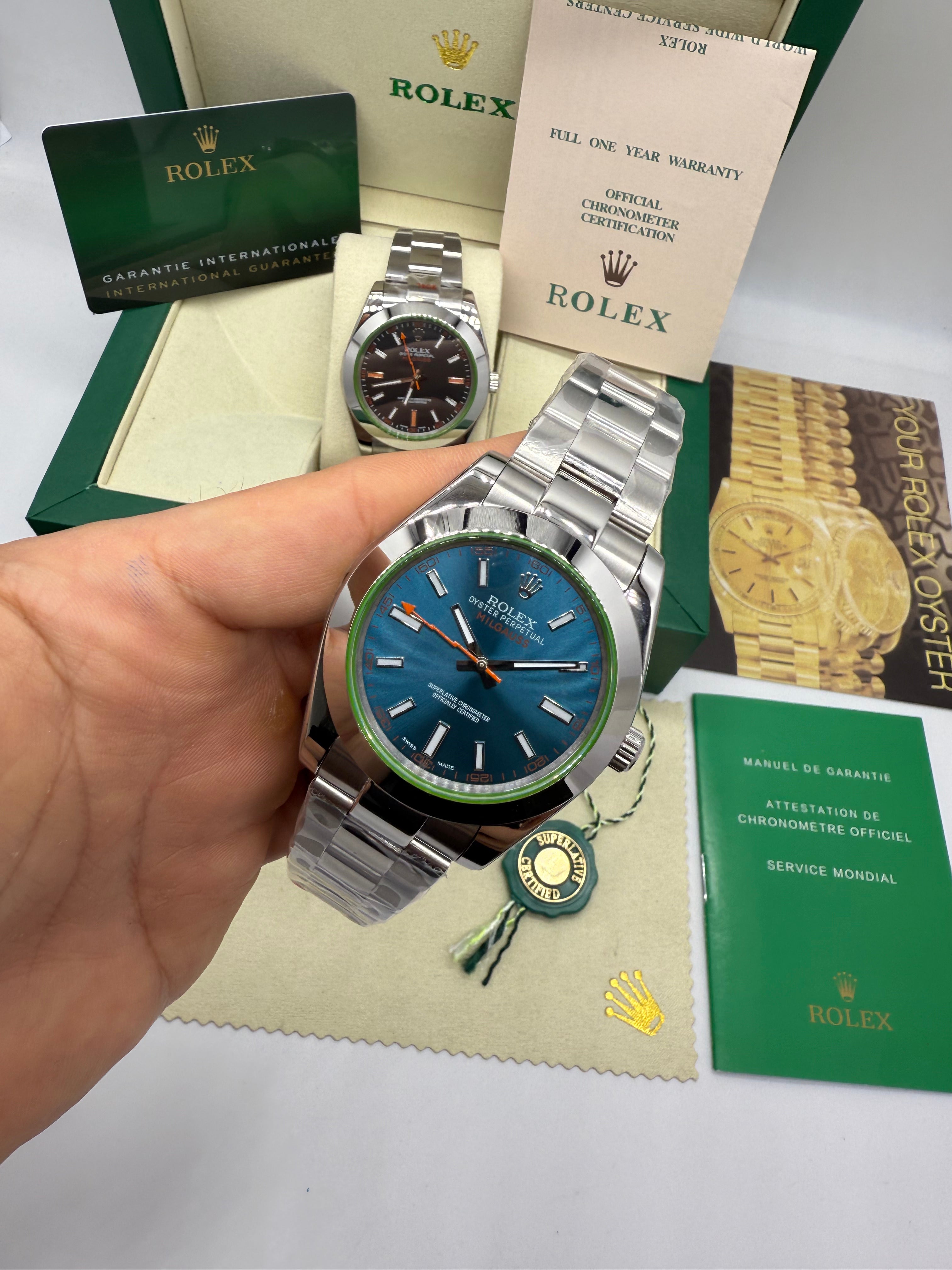 Rolex Oyster Perpetual Milgauss Glass Green — Rolex