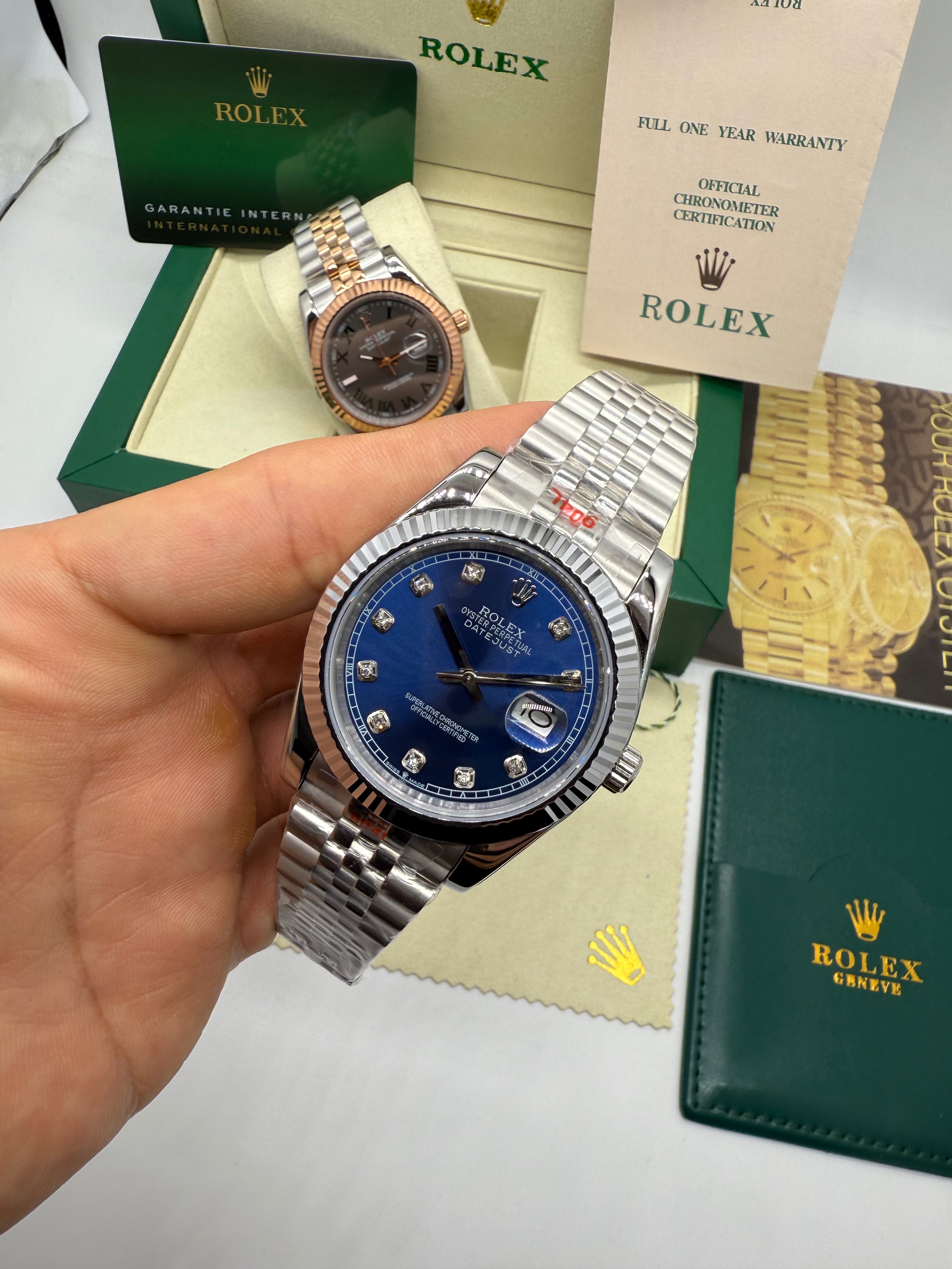 Rolex Oyster Perpetual Datejust 41 White and Blue — Rolex