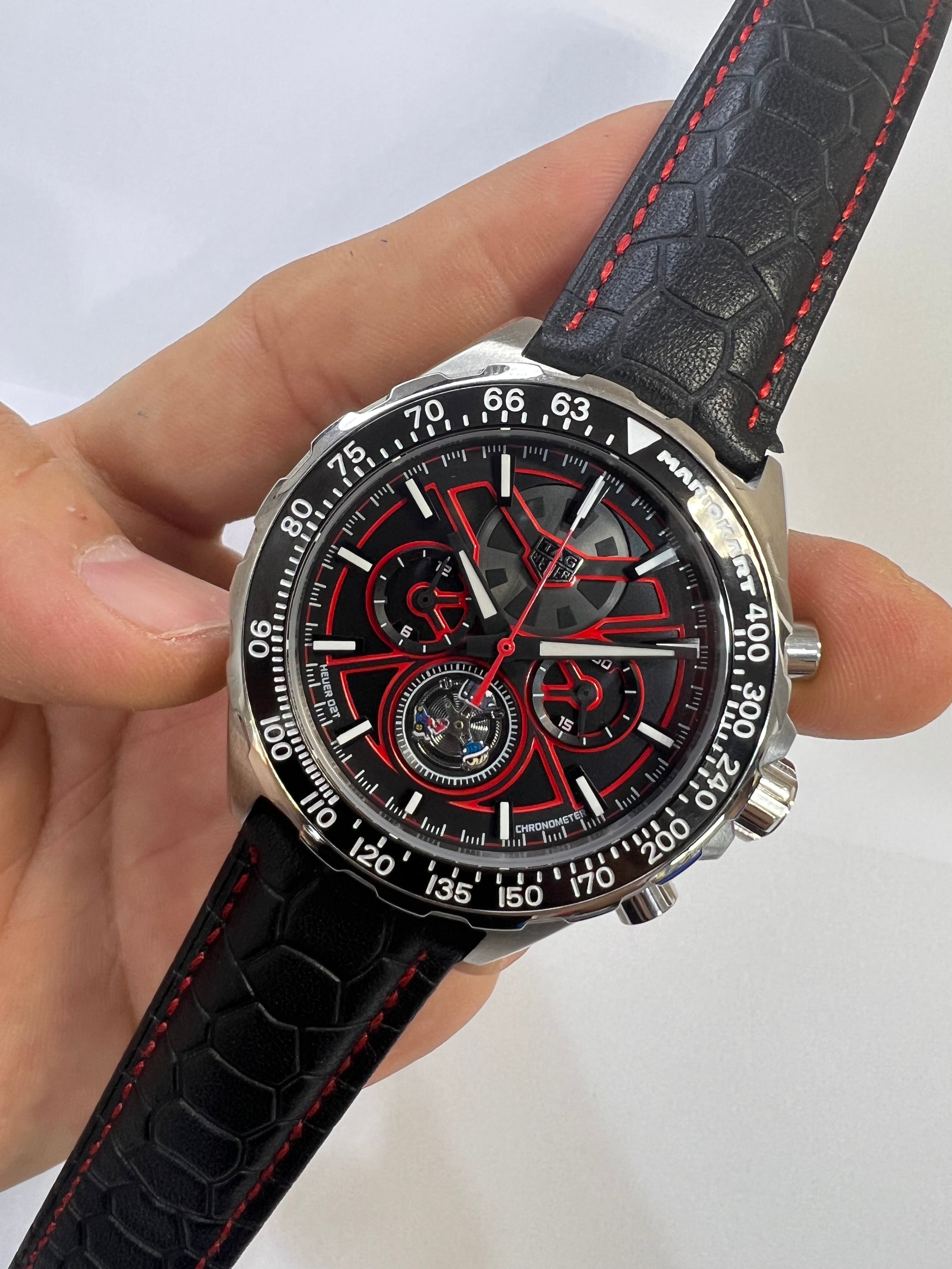 TAG Heuer Carrera Calibre Heuer 02T Chronograph Negro y Rojo — Tag Heuer