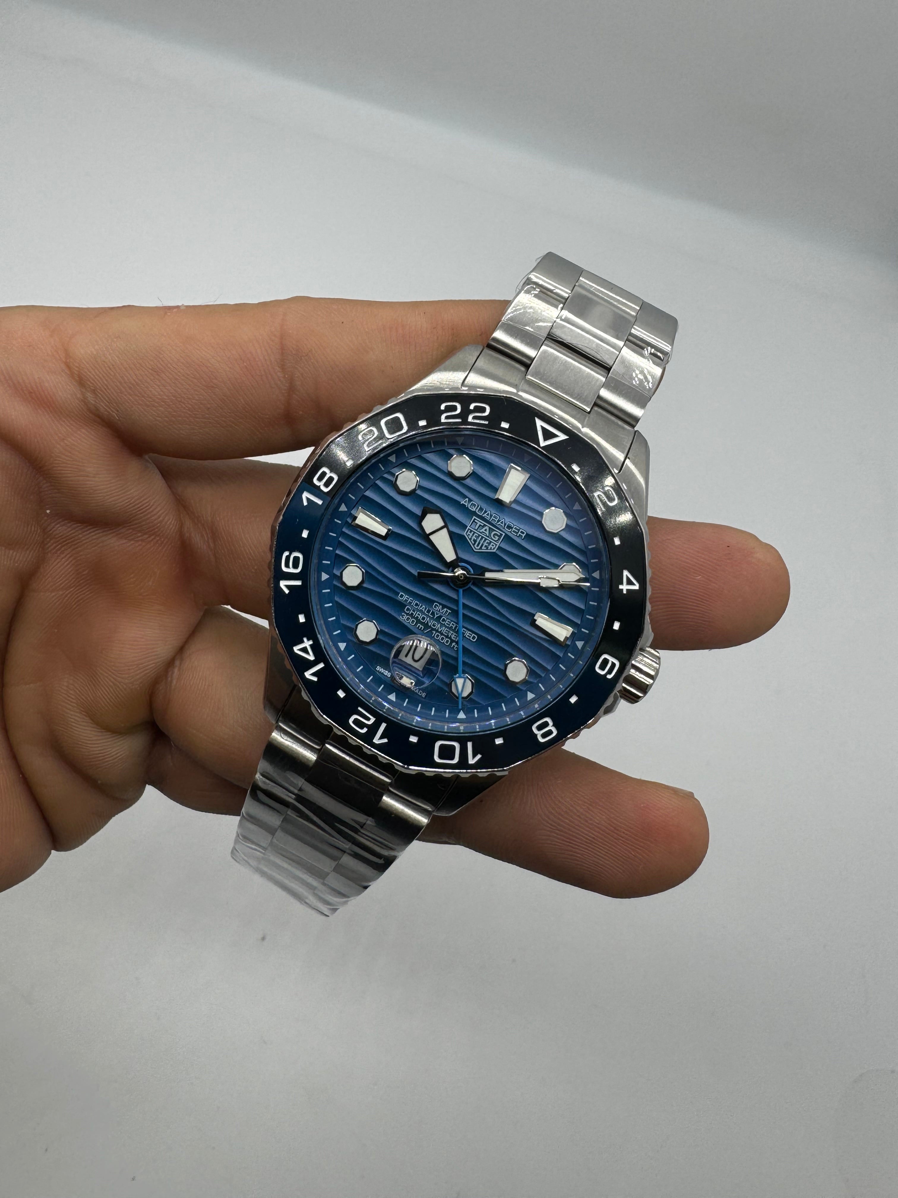 TAG Heuer Aquaracer Blue GMT Black Bezel — Tag Heuer