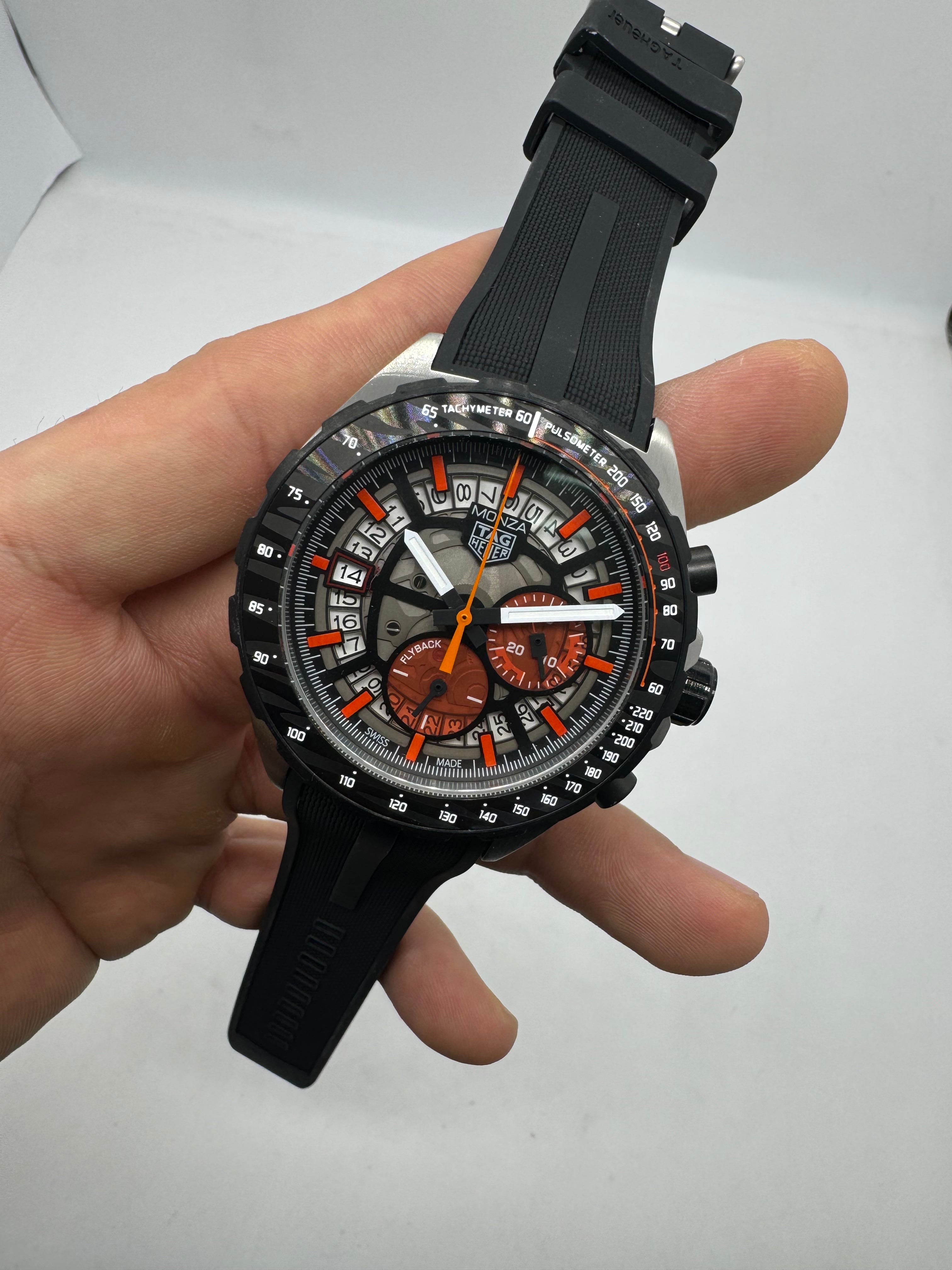 TAG Heuer Monza Skeleton Dial with Orange Accents — Tag Heuer