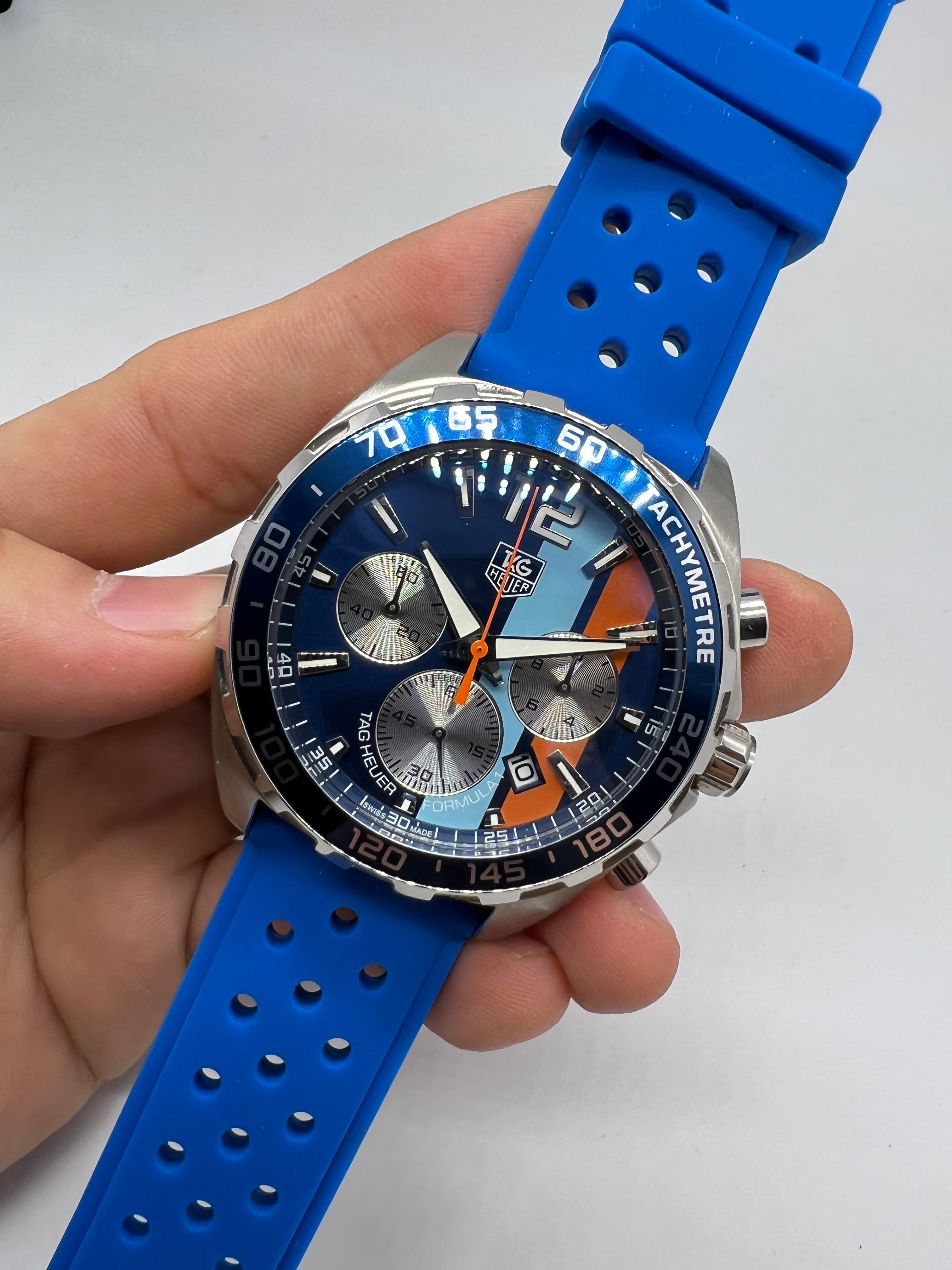 TAG Heuer Formula 1 Chronograph Gulf Edition en azul y naranja — Tag Heuer