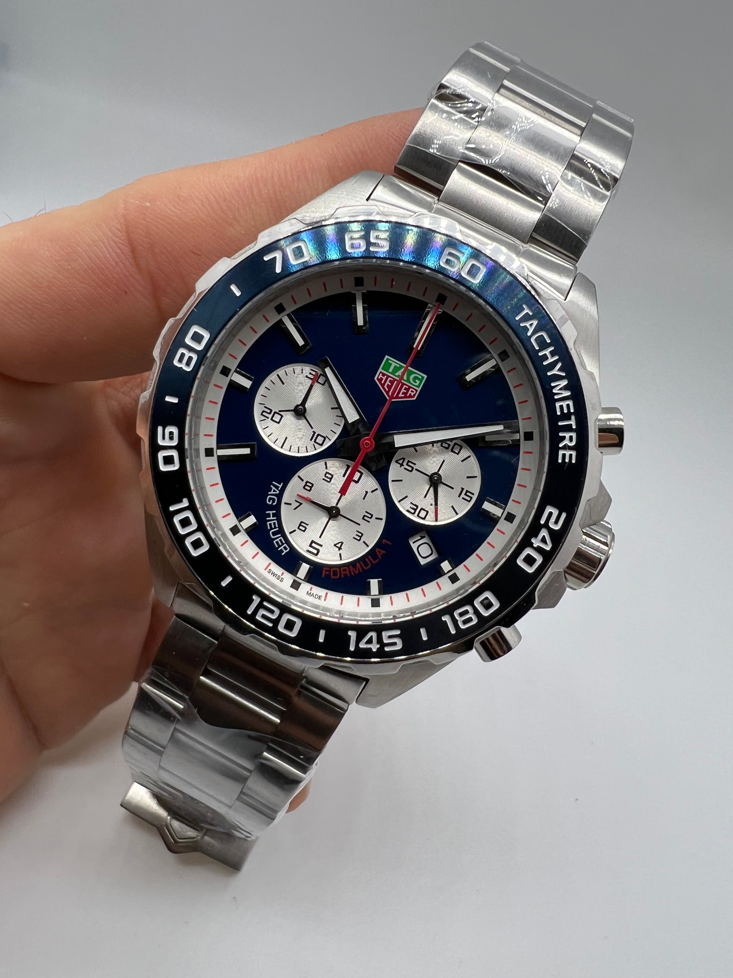 TAG Heuer Formula 1 Chronograph en azul con subesferas plateadas — Tag Heuer