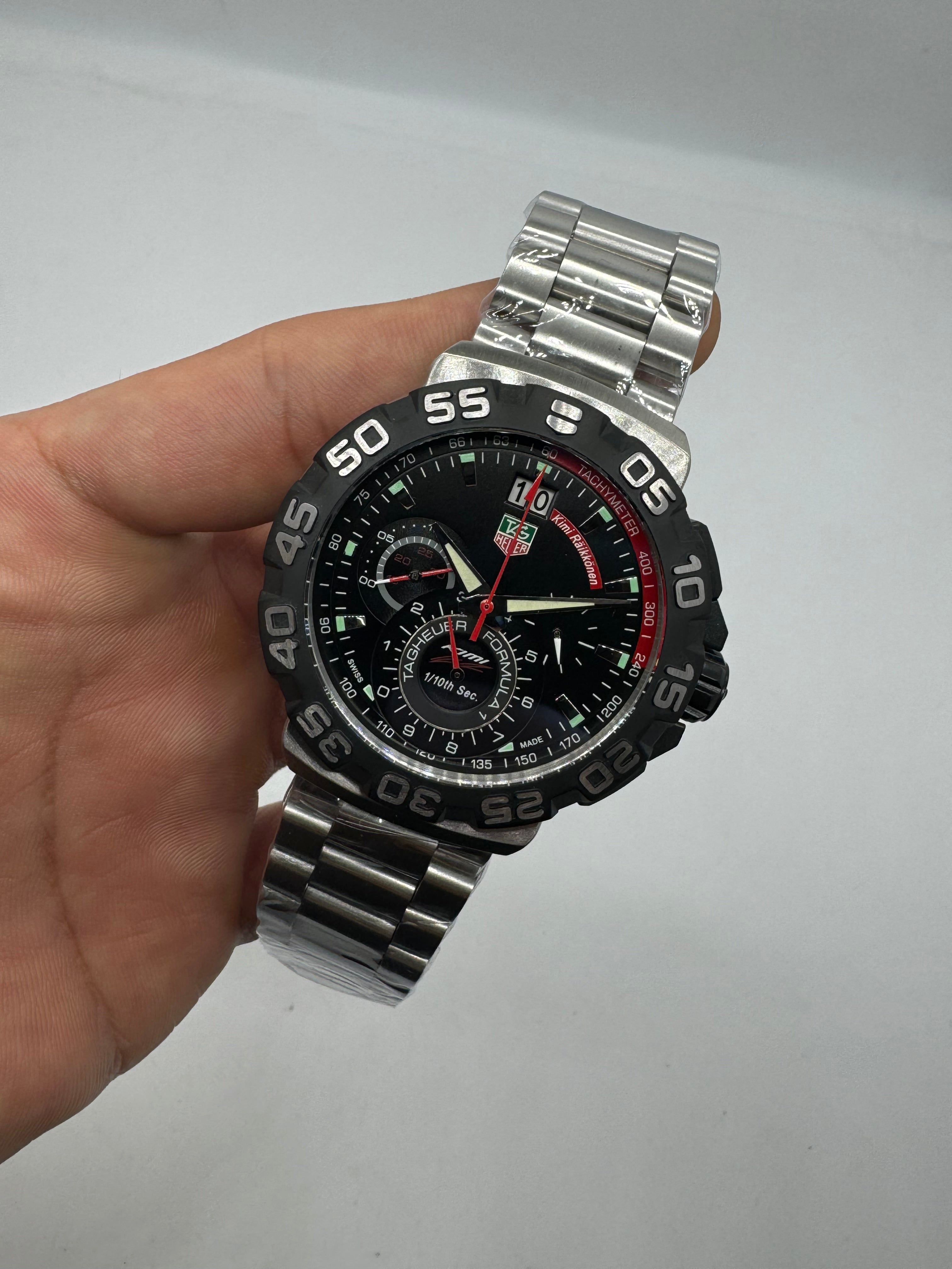 TAG Heuer Formula 1 Chronograph 1/10th Second Black with Red and Silver Details — Tag Heuer