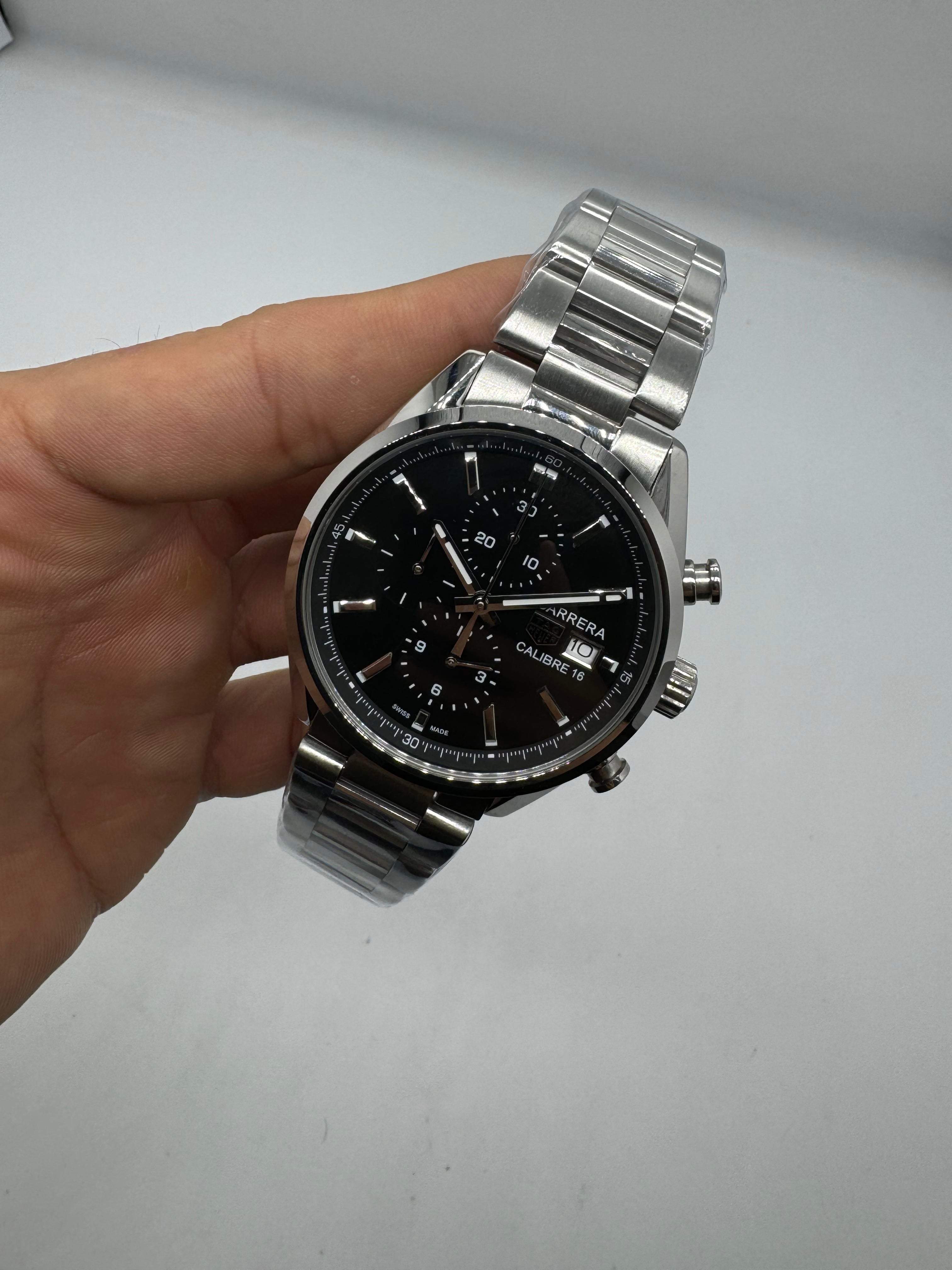 TAG Heuer Carrera Calibre 16 Automatic Chronograph Black Dial — Tag Heuer
