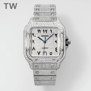 Cartier Santos de Cartier – Large Model (Aftermarket Full Iced) — Cartier