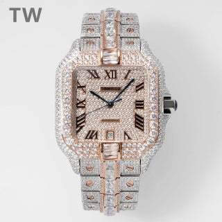 Cartier Santos de Cartier – Large Model (Aftermarket Full Iced) — Cartier