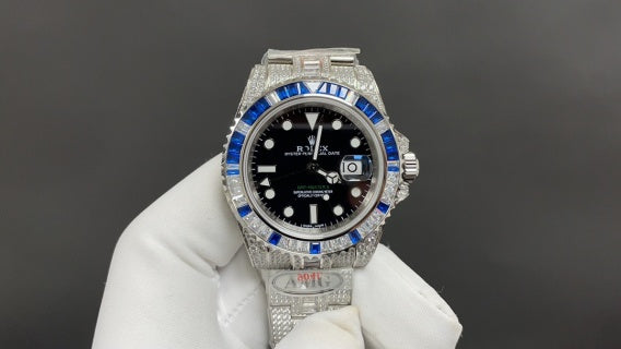 Rolex Submariner – Custom Full Iced With Green Baguettes 116610LV ALL — Rolex