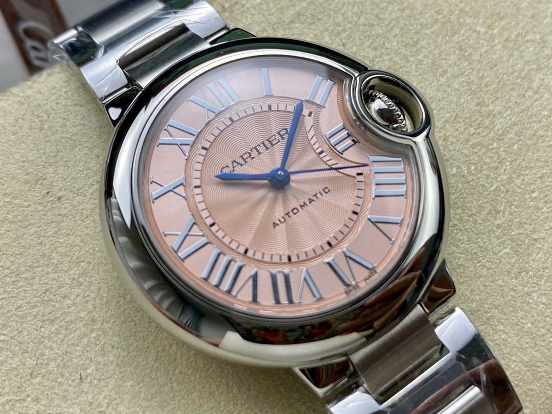 Cartier Ballon Bleu de Cartier 33mm Automatic (acero, esfera rosada / salmón) — Cartier